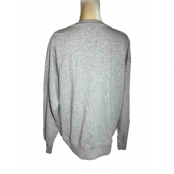 Miss Selfridge Women’s Cut Out V-Neck Sweatshirt Shirt Size 12 Grey - Picture 8 of 13